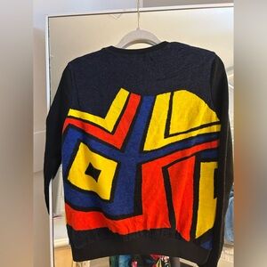 NEW Abstract Lace Crewneck Sweater XL